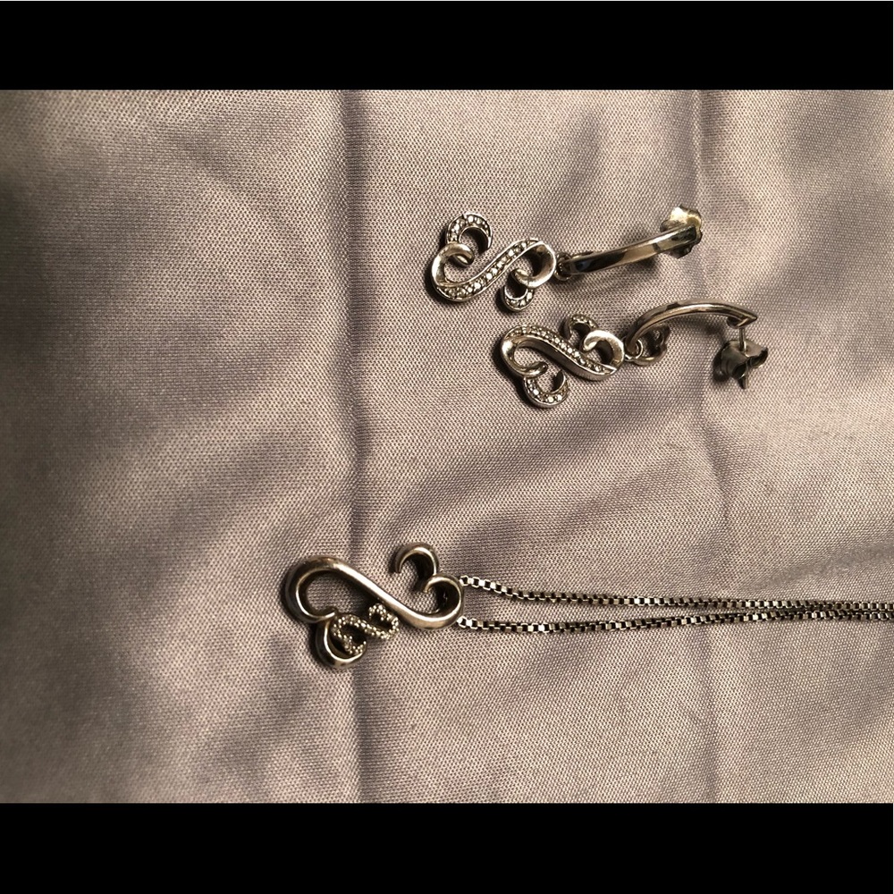 Open heart collection earrings and necklace